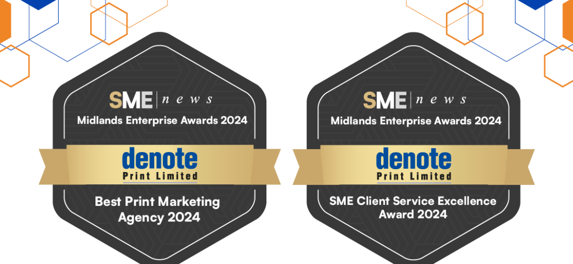 Best Print Marketing Agency 2024 - SME News Midlands Enterprise Awards - Denote Print