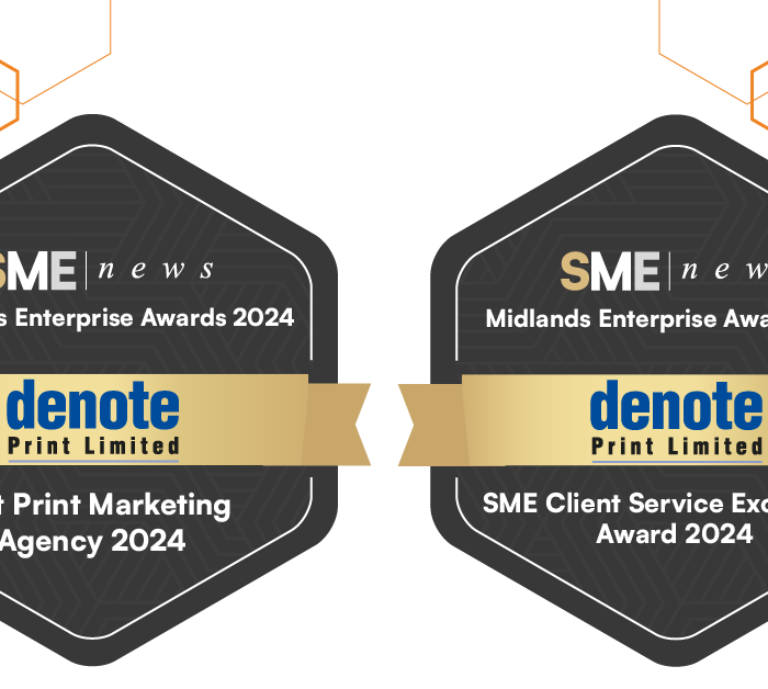 Best Print Marketing Agency 2024 - SME News Midlands Enterprise Awards - Denote Print
